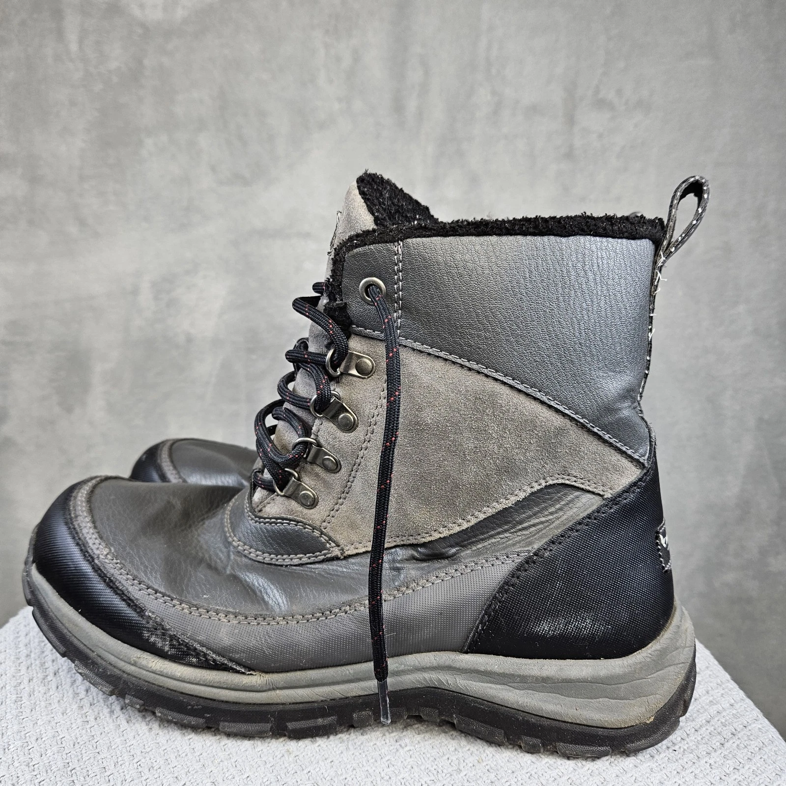 KOOLABURRA UGG Men’s Waterproof Black Grey Suede Snow Boots Size 11 Side Zipper