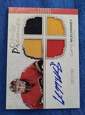Curtis McElhinney 2007-08 O-Pee-Chee Premier Quad Jersey Autograph RC /299