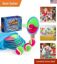 Kids Toys Toss and Catch Ball Set with 6 Paddles 3 Balls Outdoor Games for Ki...