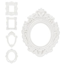 5Pcs Vintage Resin Picture Frames Mini Picture Frames Pearlescent White
