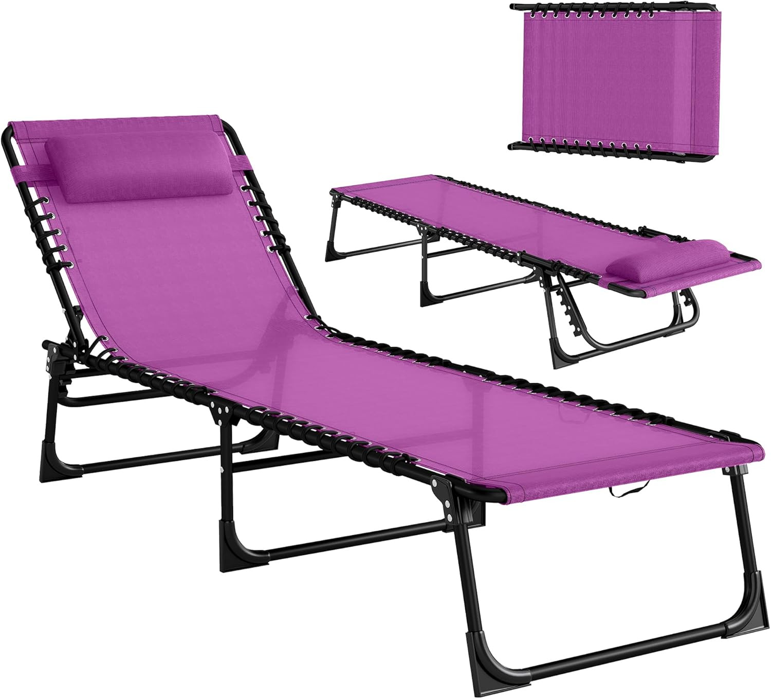 With 4-position Recline For Outdoor Relaxatio
