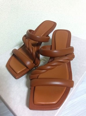 Jimmy Choo DIOSA 50 Twisted Strap Leather Sandals Brown Women's Size EU34/US4