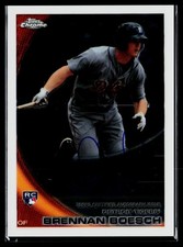2010 Topps Chrome #182 Brennan Boesch Rookie Autographs Orange Refractors