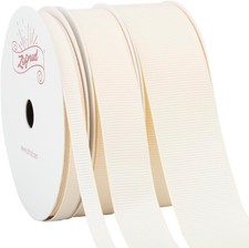 Ivory Grosgrain Ribbon - 1/4" x 10Yds 5/8" x 10Yds 1" x 10Yds 30 Yards Total ...