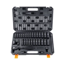 VEVOR Impact Sockets Set 33pcs 6-Point 1/2in Drive Bit Ratchet Tool Kit Case
