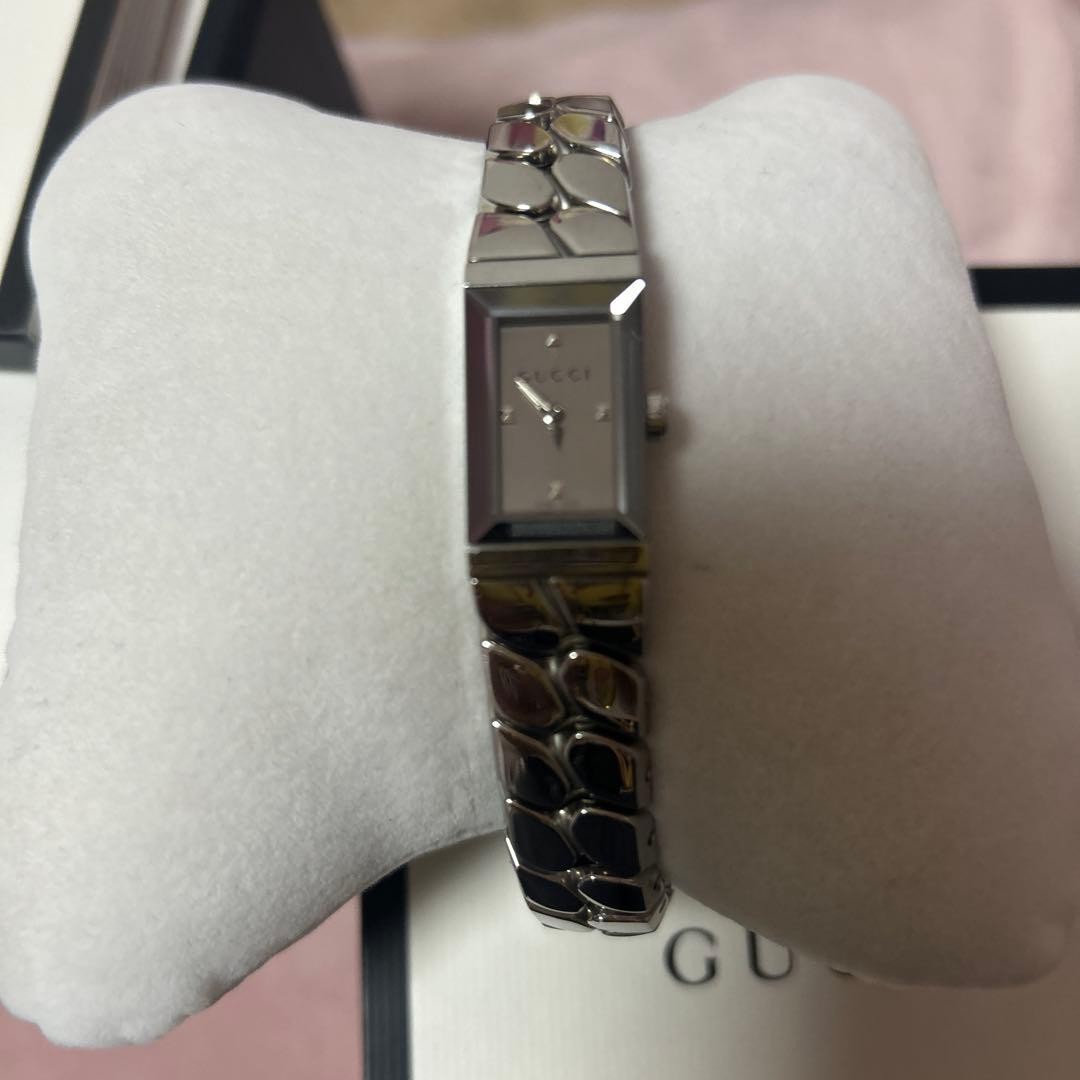 GUCCI Ladies Watch Silver Rectangular Face Stainl… - image 2