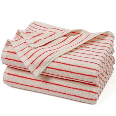 Jacquotha Striped Bath Towels Set of 2 (Coral Red), Lighter & Quick Dry Towels L
