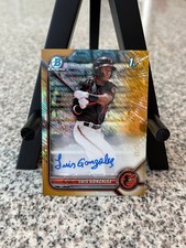 2022 Bowman Chrome 1st Luis Gonzalez Gold Shimmer Refractor Auto /50 Orioles