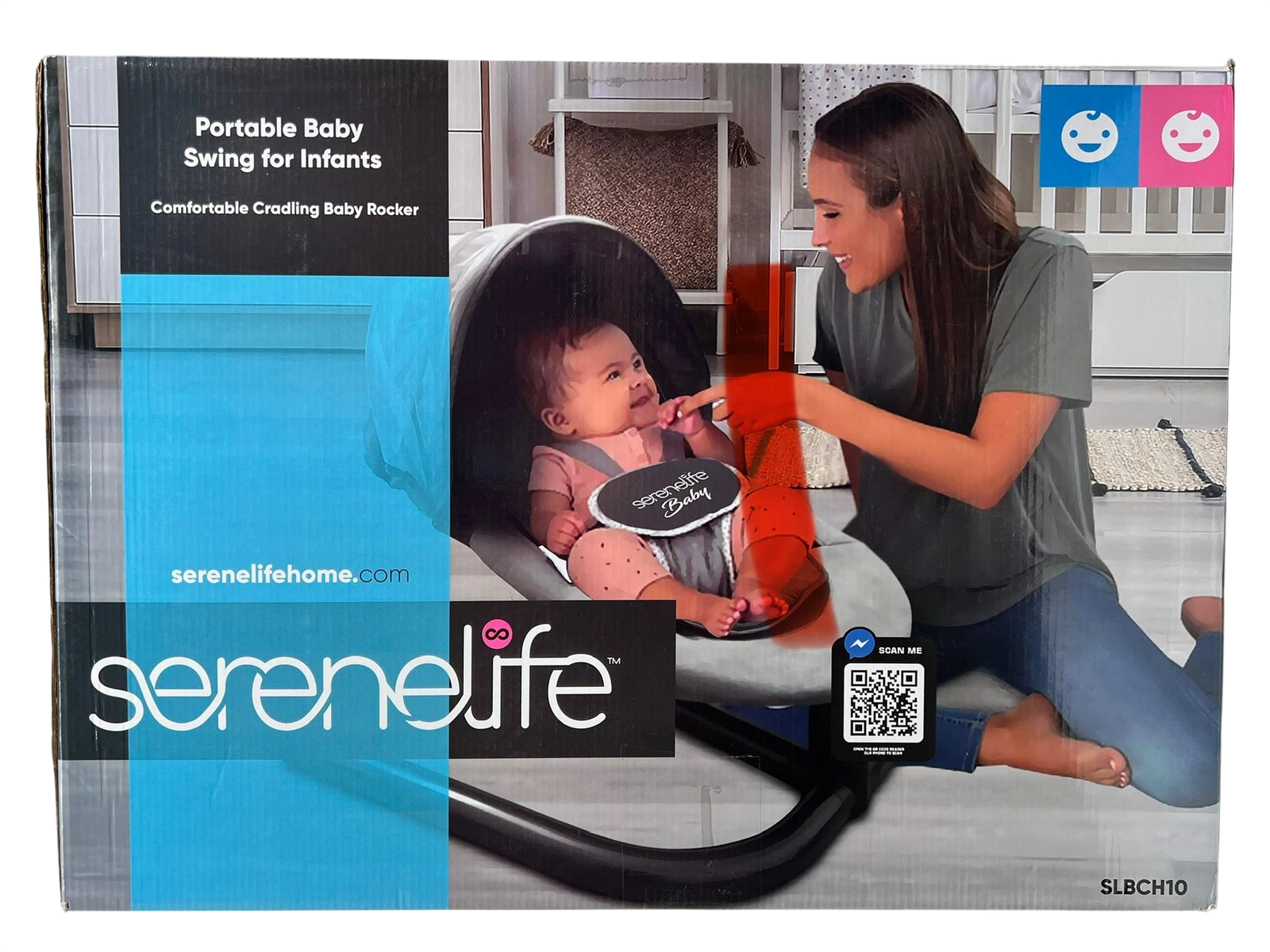 SereneLife SLBCH10 Infant Baby Swing Portable Cradle Rocker Seat 0-12 Months
Opens in a new window o
