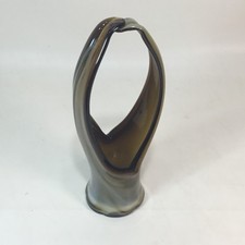 Vintage Vase Murano Style Olive White MCM Blown Stretched Art Glass Basket 11".