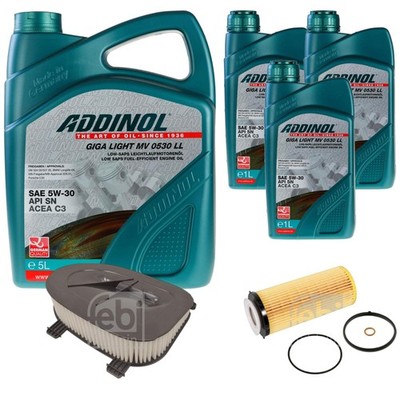 FEBI Inspektionspaket 8L ADDINOL GIGA LIGHT MV 0530 LL für BMW X5 E70 xDrive30d