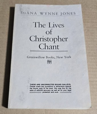 The Lives Of Christopher Chant By Diana Wynne Jones ARC Uncorrected Galley