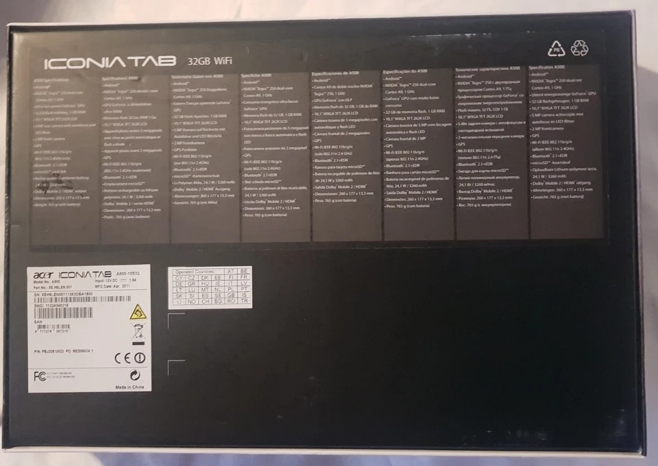 ENVIO GRATUITO! OPORTUNIDAD! TABLET ACER ICONIA TAB A500 32Gb WIFI LCD 10,1"  - Imagen 2 de 4