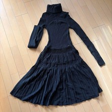 CHANEL Black Knit Dress 36 Here Mark