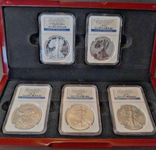 2011 AMERICAN SILVER EAGLE 25TH ANNIVERSARY COLLECTION NGC PF 70 MS 70