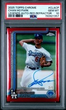 2025 Topps Chrome Legend Chan Ho Park Red Refractor AUTO /5 Dodgers PSA 10 GEM