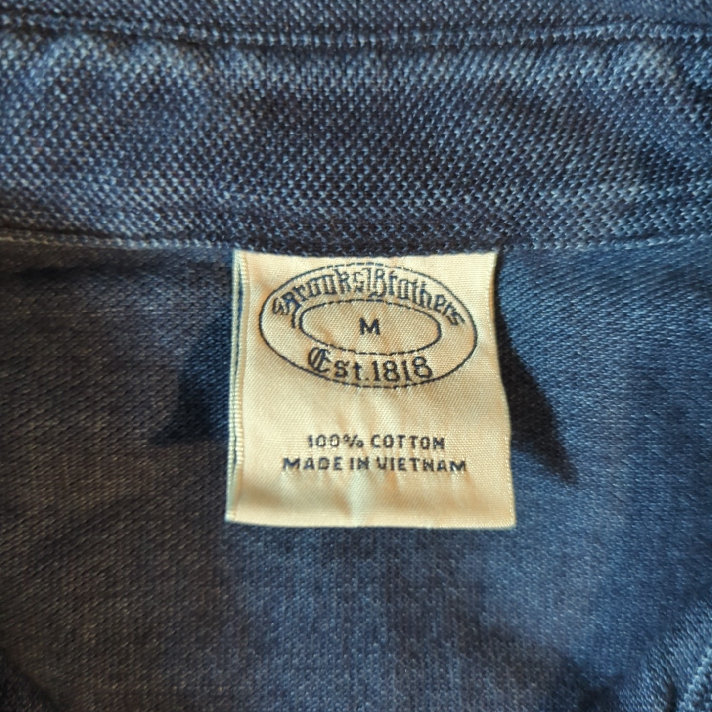 Brooks Brothers Polo Shirt Navy Blue Black Logo Mens Medium  thumbnail 4