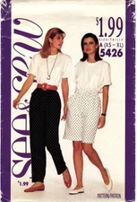 Butterick 5426 See & Sew Shorts Pants Misses Sewing Pattern Uncut Size 6-22