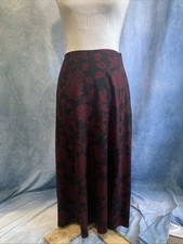 Vtg 90s Y2K Croft Barrow Grunge Floral Maxi Skirt 6 Dark Romantic Whimsigoth