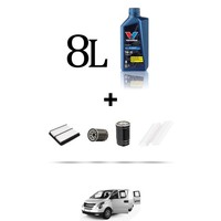 Hoffcar Wartungsset 4 Filter Und 8L ÖL FüR Hyundai H1 Starex 2.5 CRD (Tq) 125K