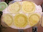 Depression Amber Madrid 7 1/2 inch Salad Plates Five Plates