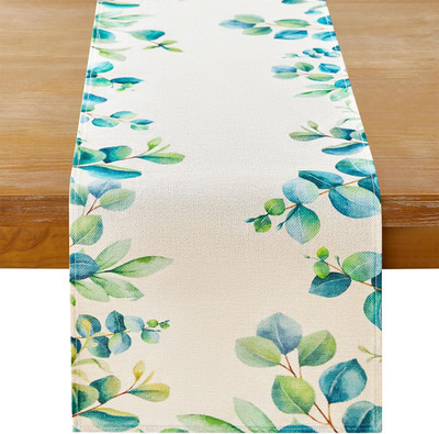 Eucalyptus Leaves Table Runner Summer Seasonal Table Runners 13X72 Inches Long S