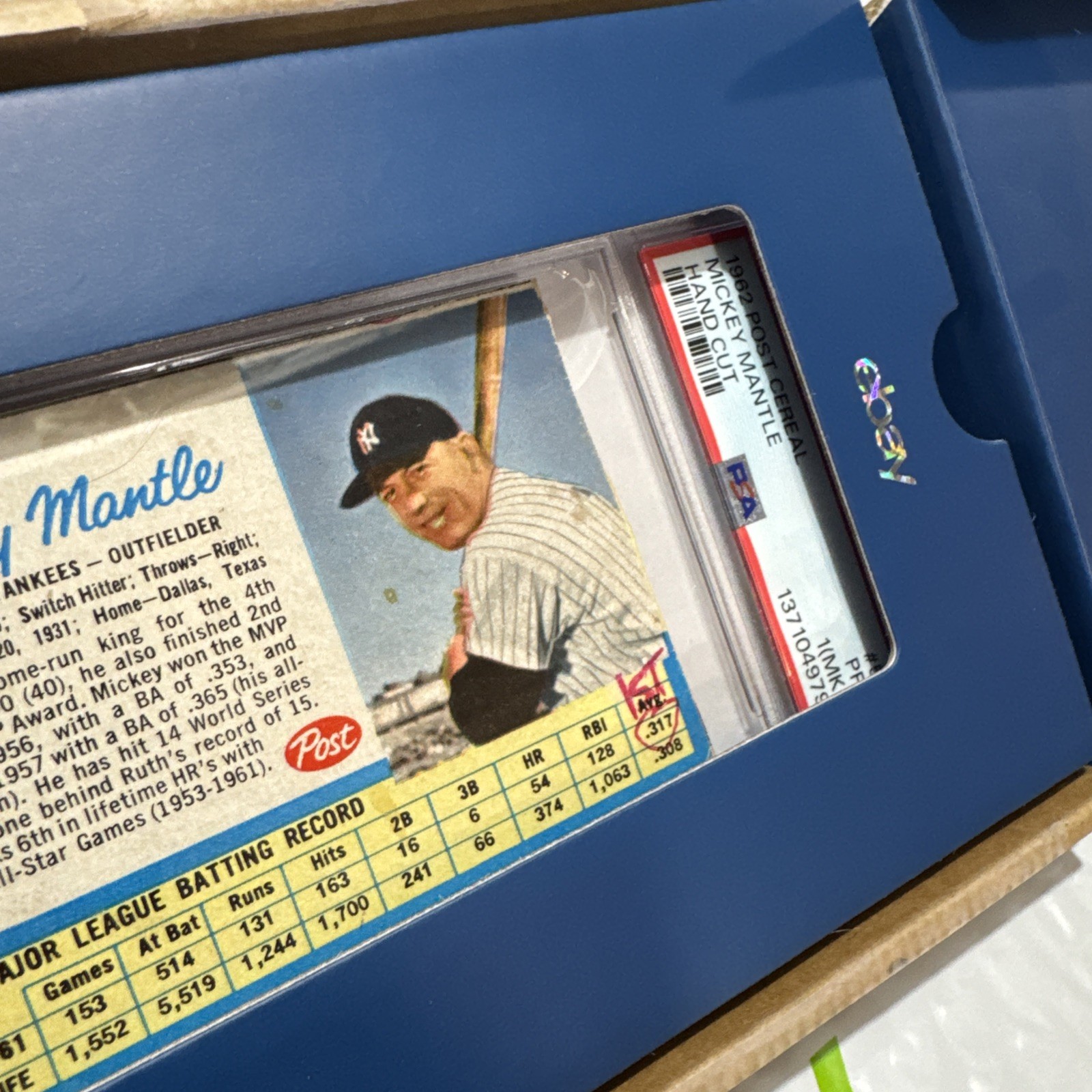 Mickey Mantle Antique Baseball Card PSA1 (MK) Vintage Post 1962 New York Yankees view 10