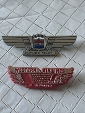 Vintage Western Airlines JR Stewardess & United Future Pilot Promo Aviation Pins