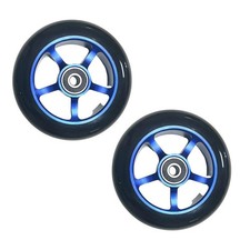 Replacement Scooter Wheels 100mm x24mm with Bearings Aluminum Alloy Rim Pair
