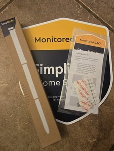New SimpliSafe Monitored 24/7 Home Security Yard Sign w/ Stake, Shield Yellow