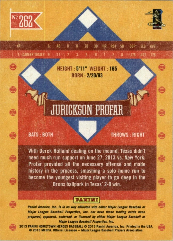 2013 Hometown Heroes States #262 Jurickson Profar - BB - Image 2 of 2