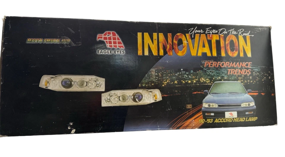 For 90-93 Honda Accord Sedan Black Housing Projector Left Front Headlight Assy - Image 4 of 4