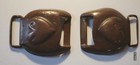 Civil war era copper horse heart bridle harness covers — photo 2