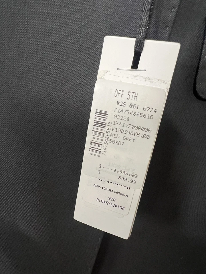 VERSACE COLLECTION Gray 2 Button Men’s Suit Sz 50 W 32 NEW Athletic fit - Image 3 of 4