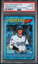 2026 TOPPS HERITAGE CHROME-LIGHT BLUE SPARKLE #290 SHOHEI OHTANI PSA 10