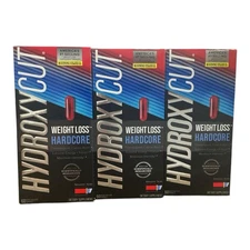 3-Pack Hydroxycut Weight Loss Hardcore 60 Caps, Thermogenic Calorie Burn 09/2027