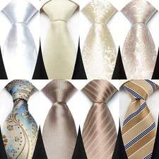 Men's Jacquard Necktie 8cm Paisley Stripe Formal Business Wedding Suit Accessory