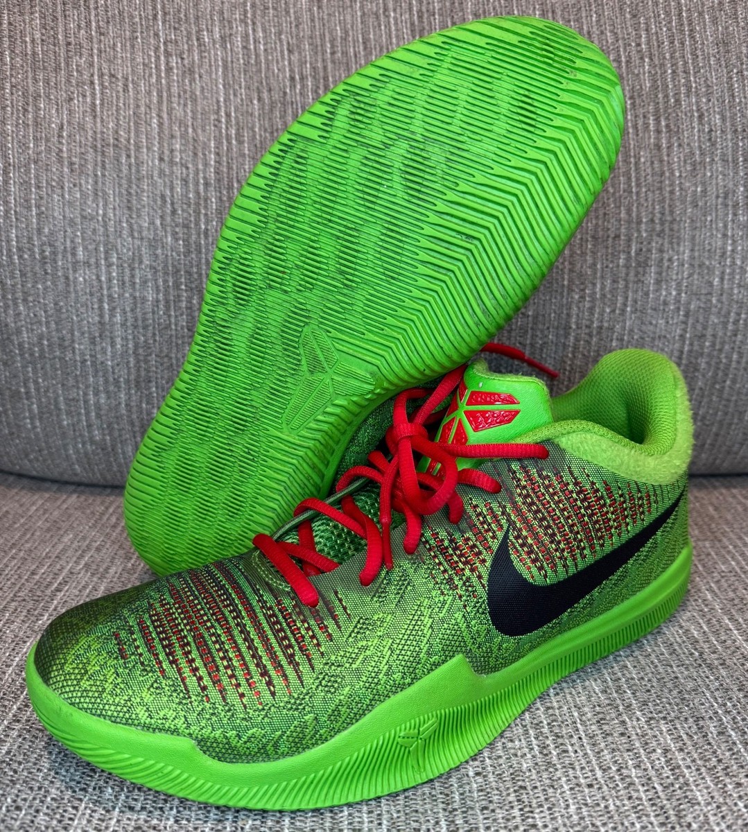 Nike Kobe Mamba Rage Green Red Grinch Shoes - Mens 8.5 (Wms 10