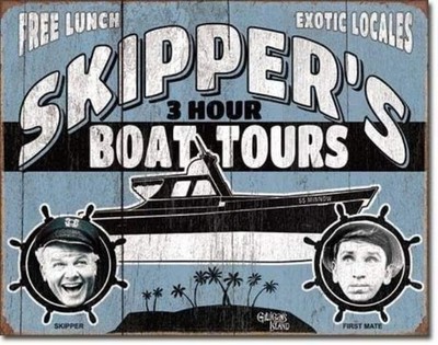 Gilligan's Island Skipper Tours Vintage Tin Metal Signs Home Décor 8x12 Kitchen