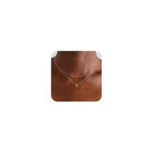 Gold Initial Necklaces for Women, 14k Gold Plated Round Letter A-Z Pendant Ne...