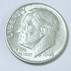 1946 P ROOSEVELT SILVER DIME - 90% SILVER - CIRCULATED COIN #5065