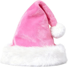 Christmas Hats Plush Velvet Santa Hats for Adult Kids Chrsitmas Party Supplies N