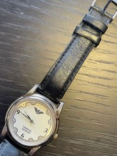 GIORGIO ARMANI orologio classico vintage quadrante nero quarzo batteria scarica 35mm