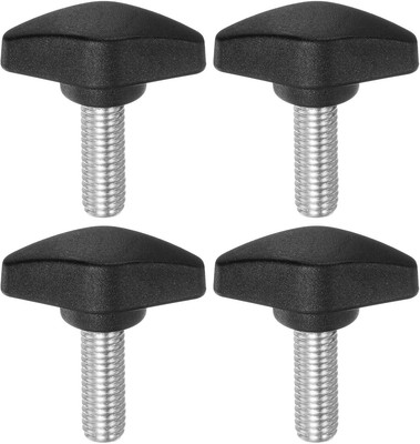 4 Stück T-Stück Flügelknöpfe Rändelschrauben M8 x 20 mm Standard Außengewinde Kunststoff T-Knöpfe