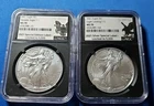 2021 T-1 & T-2 NGC MS70 Silver Eagle  Special Edition Label  2 Coin Set