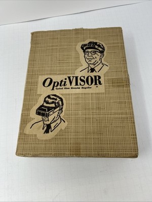 Vtg Optivisor Optical Glass Binocular Magnifier In Original Box, DA-10