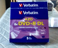 Verbatim AZO 8x DVD+R DL 5-pack **NEW**