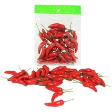 Künstliche CHILISCHOTEN 6cm. 30 Stück. Chilly Chilli Cilli Cilly Pepperoni ROT