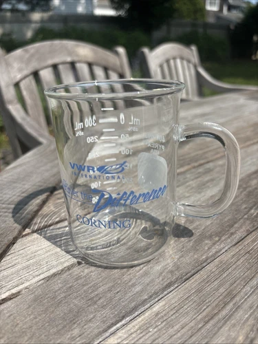 Pyrex Corning 400mL Glass Beaker Lab Coffee Mug Measuring Cup USA Vintage