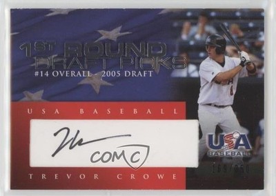 2007 USA Baseball 1st Round Draft Picks Black Ink 169/350 Trevor Crowe Auto 1k5